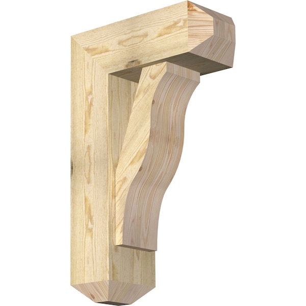 Ekena Millwork Funston Craftsman Rough Sawn Bracket w/ Offset Brace, Douglas Fir, 8"W x 20"D x 32"H BKT0806X20X32FST04RDF - main